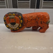 Georges Briard Orange Lion Coin Bank Vintage MCM 1960’s 9”x3.5” picture