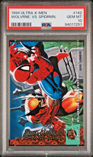 1994 Fleer Ultra X-Men Wolverine vs Spider-Man #142 PSA 10 RARE Low Pop Marvel picture