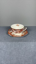 Royal Trico Hand Painted Porcelain Tea Cup and Saucer Set Floral Gold picture