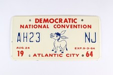 1964 Democratic National Convention Special Event License Plate Atlantic City NJ picture