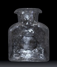 Vintage Blenko Art Glass Clear Carafe Bottle Decanter Pitcher Vase picture