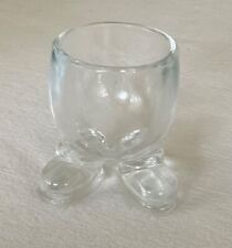 Clear Glass Footed Egg Cup Feet Shoes.  Easter Decoration.  picture