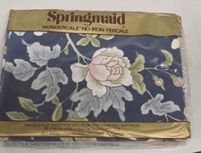 NOS Vintage Springmaid Wondercale SALON ROSE Floral Double Fitted & Flat Sheets  picture