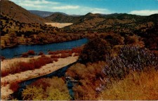 Fresno CA postcard KINGS RIVER AT WONDER VALLEY WITH PINE FLAT DAM s/21 AV6591 picture