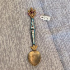 Vintage 1930s ROMA Spoon Floral Handle Gold Tone Micro Mosaic picture