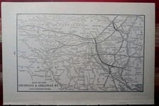 ~1904 Train Route Map LOUISIANA & ARKANSAS RAILWAY all railroad lines Stations  picture