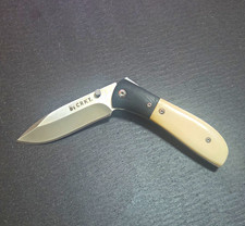 CRKT M14-02 Carson Design Pocketknife Bone Handle SS Drop Point Plain Clip picture