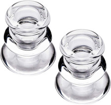 Clear Glass Candlestick Holders, Set of 2 Taper Candle Holders for 2, picture