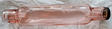Vintage Pink Depression Hollow Glass Rolling Pin With Metal Screw Cap picture