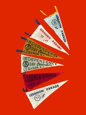 6 Vintage 1960s 70s Lebanon New Jersey Independence Day July 4th Parade Pennants picture