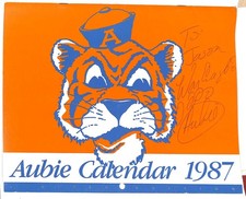1987 Auburn Tigers Aubie Calendar- autographed picture