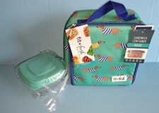 Teal Fit & Fresh Dachshund Insulated Lunch Tote / Bag & Sandwich Container NWT picture