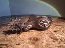 Vintage Western Longhorn Spur Candle Holder Decorative Rowel Decor picture