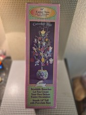 Cottontail Trail 12” Easter Tree w/ 12 Wooden Ornaments Bunny Eggs Spring Décor picture