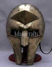 Antique Handmade Brass Antique 18GA Made Medieval Gladiator Helmet Halloween picture