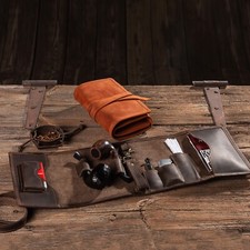 Leather Pipe Roll - Handmade Pipe Pouch Brown Pipe Case Pipe Accessories picture