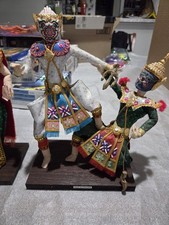 Thai Khon Diorama Fight Scene Hanuman Thotsakan Bangkok Doll Handmade Folk Art picture