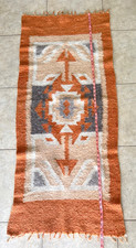 Vintage Hand-Woven Wool  Maya Traditional Patterned Area Rug Size 25