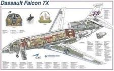 Dassault FALCON 7X cutaway Poster 24IN X 36IN picture