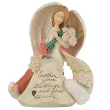 Foundations Christmas Rose Angel Figurine 4008227 Flower Legends Give Thanks New picture