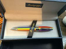 Montegrappa Fortuna Rainbow Resin Ballpoint Pen, Chrome Trim, Blue Ink, Box picture
