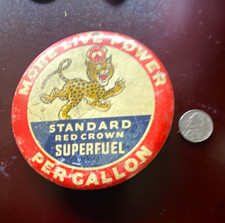Vintage Standard Red Crown Porcelain Sign - Gas Motor Oil Pump Plate Petroliana picture