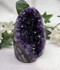 Natural Uruguay Amethyst Standing Cluster Deep Grape Purple Crystal Specimen picture