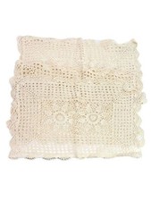 Set of 3 New Pinwheel Crocheted Cotton Ivory Placemats Rectangular Doilies picture