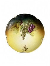 Antique A. Koch Hand Painted Porcelain Berry Bowls Set of 3 - Grape Motif 6.5 picture
