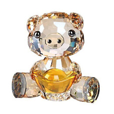 Crystal Pig Holding Ingot Figurine Piggy Art Animal Collection Ornament Gold picture