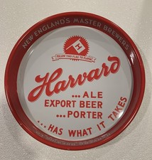 VINTAGE 1940'S HARVARD FOLLOW FLAG BEER ALE PORTER TRAY LOWELL MASSACHUSETTS MA picture