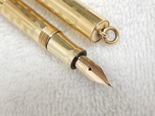 LOT# 108H. VTG WAHL GOLD FILLED RING TOP FOUNTAIN PEN. FLEX NIB, F TO BBB picture