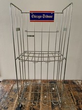 Vintage Chicago Tribune Newspaper Newsstand Rack Kaspar Wire Works Shiner Texas  picture