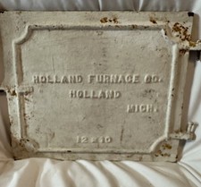 Vintage Holland Furnace Co Cast Iron Door 10x12 Architectural Salvage Michigan picture