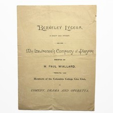 1890s Berkeley Lyceum NYC Theater Program Playbill ft. Roosevelt Depew Twombly picture