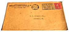 1924 MARYLAND AND PENNSYLVANIA RAILROAD USED COMPANY ENVELOPE picture