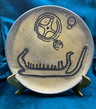 Vintage Helgi Joensen Pewter Plate Tinn Norway Viking Ship 7 .75
