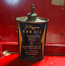Vintage J.C. Higgins Polarized Gun Oil Advertising Can Contains Silicone picture