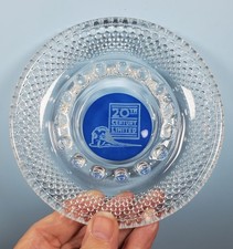 Vintage 20th CENTURY LIMITED Railroad Glass Ashtray RARE Famous NY Train picture