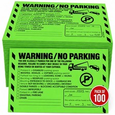 100 Pack No Parking Stickers Hard to Remove  Bad Parking Stickers  8x5 picture