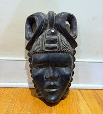 Vintage Large African Mid-Century Hand Carved Wood Wall Mask picture