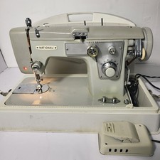 Vintage National Sewing Machine Made in Japan w/ Motor Foot Pedal & Case Tested picture