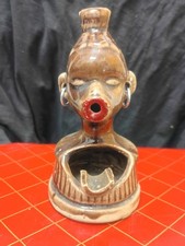 Vintage ~ 1950s African Zulu Woman Ceramic Barsony Ashtray Smoker - Mexico picture