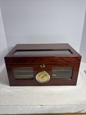 Prestige Imports Group The Valencia Glass Top Cigar Humidor Cherry Wood picture