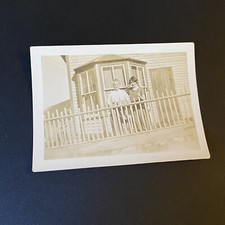 VTG Sepia Tone Photo Two Women In Front Of Western Home Picket Fence picture