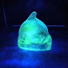 Party Lite Dolphin Magnesium Glow Glass UV 365 Candle Holder Tea Light Clear picture