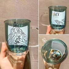 Starbucks 50th Anniversary Siren Double Wall Glass Mug 400ml Limited Collectible picture