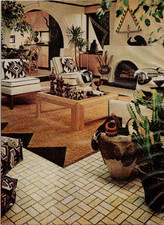 Vintage 1970s Home Decor Magazine Ad Mid Century Modern Living Room Art Print picture
