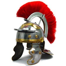 Roman Imperial Gallic Centurion Helmet Italic Red Plume 18ga Steel picture