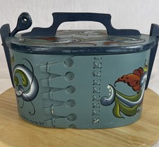 Vintage 1989 Signed Norwegian Rosemaling Tine Box – Bentwood Box by J. Clemenson picture